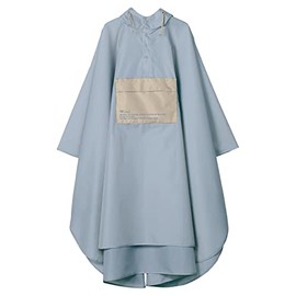 Wpc. World Party R005-947-201 Raincoat, Packable Poncho, Bi-Color, Blue, Gray, Women's, Men's, Rainwear, Outdoors, Festivals, Camping, Commuting to School or School, Bicycle, Length 44.5 inches (113