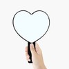 TBWHL Heart-Shaped Travel Handheld Mirror, Cosmetic Hand Mirror with Handle (Black, 1Pack)