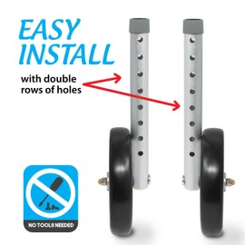 Top Glides Vortex Universal 7 Inch Replacement Wheels Kit - LEGS & GLIDES INCLUDED (Red Metallic)