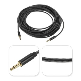 MECCANIXITY 3.5mm Aux Cable Male to Male Auxiliary Audio Cable HiFi Headphone Cord 33ft Nylon Braided for Phone Headphone Speaker Stereo, Black