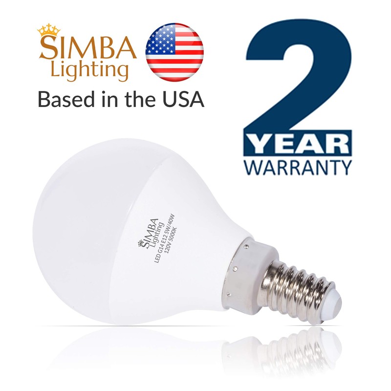Simba Lighting LED Candelabra E12 Base G14 Small Globe 5