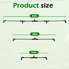 4-Nozzle Boom Sprayer Wand with 3/8" Brass Fitting, 55.1” ATV Sprayer Boom – Wide-Coverage Agricultural and Lawn Spray Attachment for Tractors and UTVs, Featuring Two 90° Nozzles
