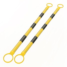 RoadHero 2 Pack 4 FT to 6.9 FT Retractable Cone Bar, Expandable Traffic Cone Bars for Parking Lots, Extendable Barricade for Road Construction, Black and Yellow, Cone Not Included