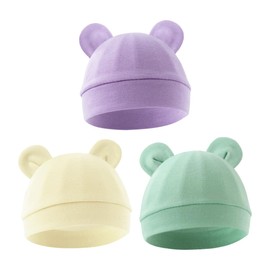 Pack of 3 Unisex Hat Boy, Children's Cotton Slouch Beanie Hat, Unisex Baby Hat, Leinkind Reversible Hat, Jersey Slouch Beanie Clothing