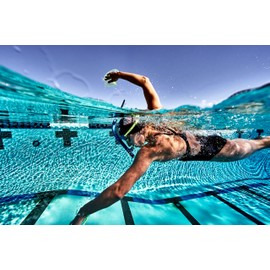 TYR Ultralite Elite Swim Snorkel - Adult Snorkeling Gear for Swimming Training - Ultra-Lightweight and Comfortable for Body Alignment Exercises - Black/Red