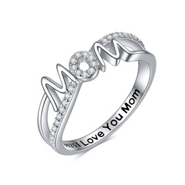 YAFEINI Mom Mother Rings for Women Sterling Silver Mom Rings Women Jewellery (6)