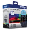 Brother Genuine LC401XL 3PK High Yield 3-Pack Color Ink Cartridges