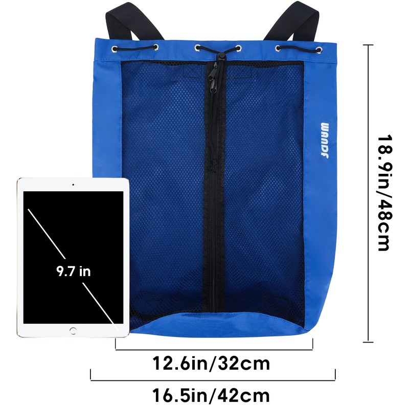 WANDF Swim Bag Mesh Drawstring Backpack Beach Backpack for Swimming,