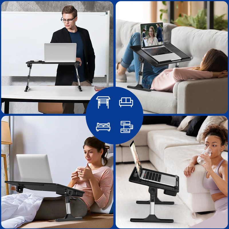Besign LT05 Adjustable Laptop Table, Lap Desk, Portable Standing Bed