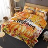 Nesphy Fall Pumpkin Botanical Queen Comforter Set, Autumn Painting Yellow Bedding Set 3 Piece, All Season Soft Toddlers Children Adults Bedroom Bed Decoration Comforter and 2 Pillow Shams