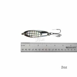 10pcs 2oz Fishing Kast Spoon with a Treble Hook Fish Chrome Jig Bait Lures Holographic Laser Silver Tape Kast Master Style Champ Spoons - Fish WOW!