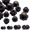 Mardatt Thru Hole Star Knobs Nuts Assortment Black Plastic Handle