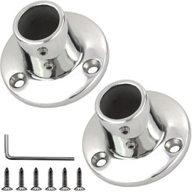 YANYUCB 316 Stainless Steel Round 90 Degree Boat Hand Rail Base(1 inch,1-1/4inch,7/8 inch,1-3/16 inch),Includes Installation Accessories (1-3/16 inch * 2)