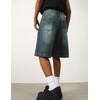 EMMIOL Mens Baggy Jean Shorts Loose Fit Denim Shorts Men