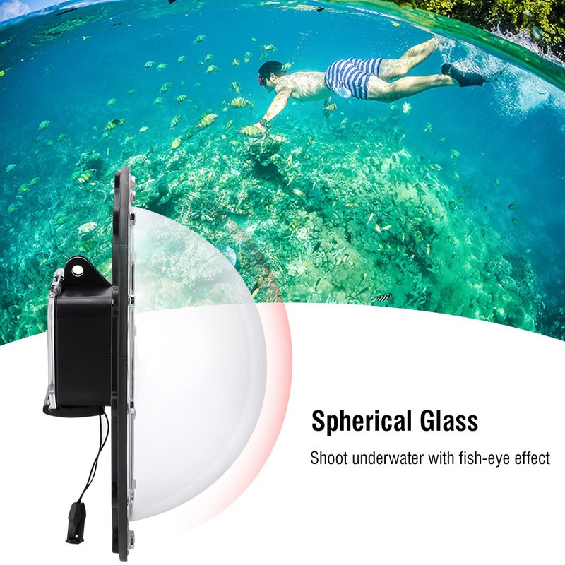 TELESIN Professional Dome Port Waterproof Case Housing for GoPro Hero