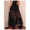 Verdusa Women's Plus Size Lace Mesh Sheer Maxi Skirt Flowy