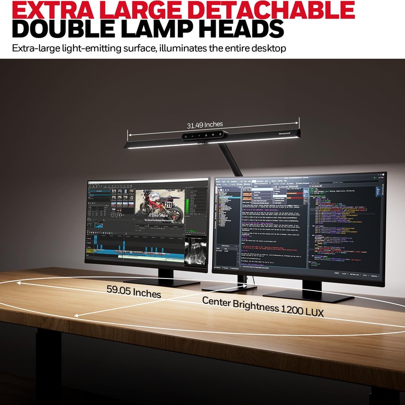Honeywell LED Desk Lamp with Base - HJ1BK Sunturalux Eye-Caring