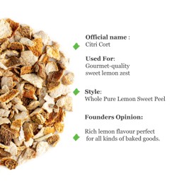 Lemon Sweet Peel Zest Organic - Grated Lemon Peels Dried 100g