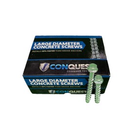 Conquest 5/8" x 6" Galvanized Large Diameter Concrete Screws for Anchoring into Masonry or Uncracked Concrete (Pack of 10)
