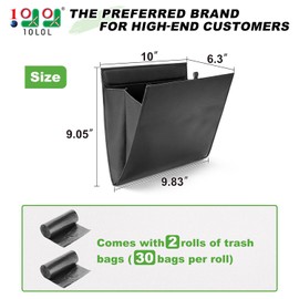 10L0L Golf Cart Trash Bag, Universal Leather Trash Can Waterproof Organizer Garbage Storage Can for Yamaha EZGO and Club Car Golf Cart (Black, 60 Bags Included)