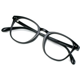 Blue Light Blocking Glasses for Women/Men, Anti Eyestrain, Computer Reading, TV Glasses, Stylish Oval Frame, Anti Glare (Black, 1.50 Magnification)