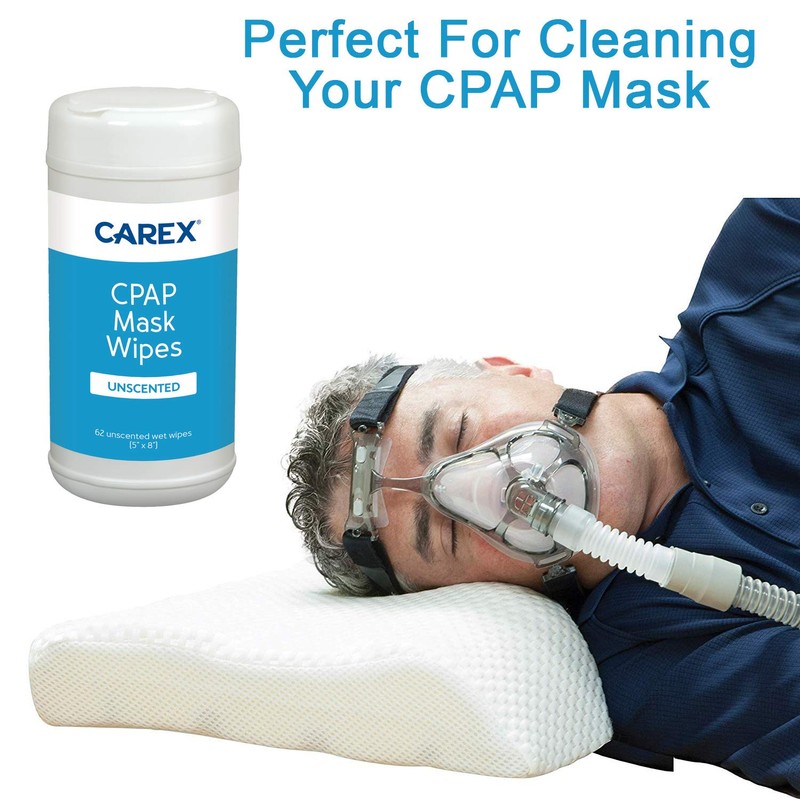 Carex CPAP Mask Wipes - 62 Count of Unscented CPAP