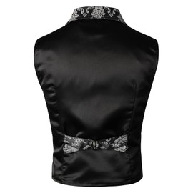 VATPAVE Mens Victorian Suit Vest Steampunk Gothic Waistcoat Large SU14 Black White