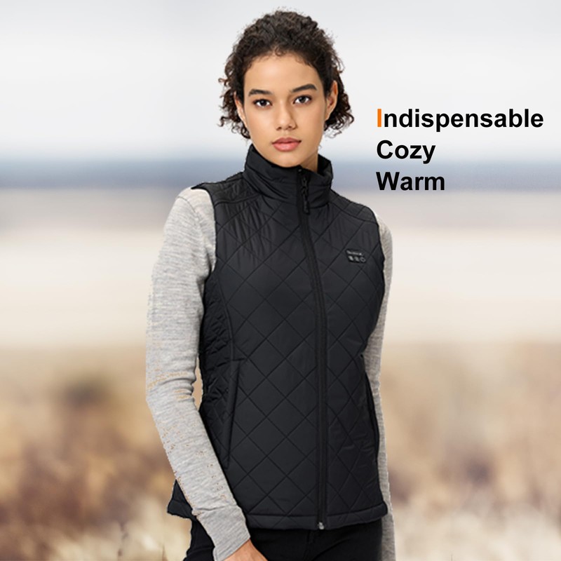 Sevdiea Women's Quilted Heated Vest with Battery Pack 16000mAh 7.4V,