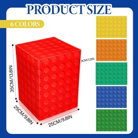 Kritkin 12 Pcs Building Blocks Party Favor Boxes 9. 8 x 13. 8 Inches Building Brick Theme Party Game Box Cardboard Paper Gift Box for Car Decoration Birthday Decoration School Supplies