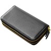 [Merge] MG-1866 Long Wallet, Round Zipper, Carbon Processing, Cowhide Leather,