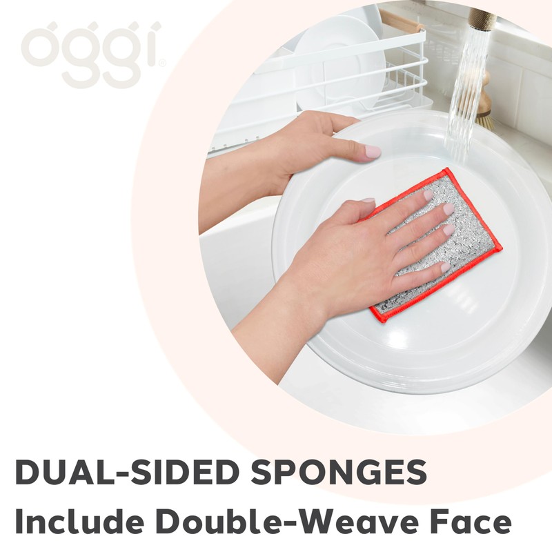OGGI Bambou Odor-Free Scrubbing Sponges - Natural Scrub Sponges for