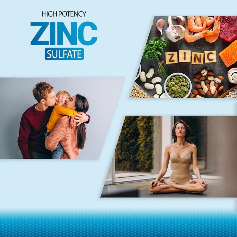 Zinc 220mg [High Potency] Supplement – Zinc Sulfate for Immune