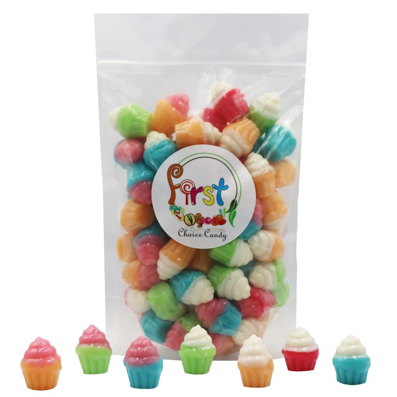 FirstChoiceCandy 3D Rainbow Juicy Gummy Candy (3D Cupcake, 2.2 Pound