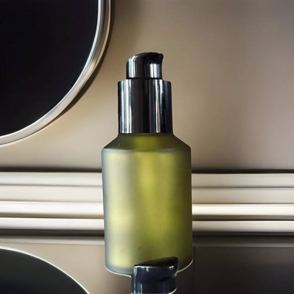 Renaturals 1PCS 125ML/4.2OZ Empty Refillable Green Frosted Glass Bottle with