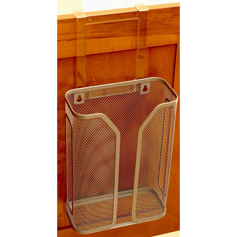 Deco Brothers Over The Cabinet Door Grocery Bag Holder, Silver