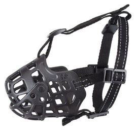 Ownpets Dog Muzzle, Adjustable Dog Basket Muzzle with Movable Cover to Prevent Biting, Chewing & Licking, Air Mesh Drinkable Dog Muzzle for Small, Medium, Large Aggressive Dogs, XL Size