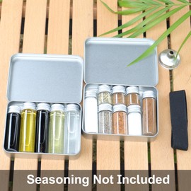 Lafuntar Mini Camping Seasoning Bottle Set, 2 Pcs Empty Camping Spice Bottle Kit (Seasoning not included) Upgrade.