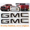 Auto Front Rear White Black Emblem Overlay 2019-2025 GMC Sierra
