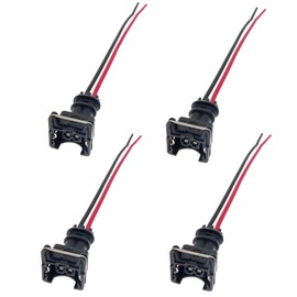JZK 4 x Car Injector Connector Plug OBD1 EV1 Style Injector Connector Wiring Harness Pigtail Wiring Harness Clip EV1 OBD1 Pigtail Harness