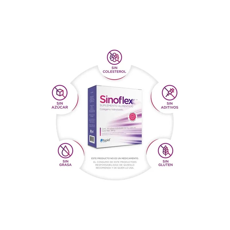 Sinoflex Colágeno Hidrolizado Con 30 Sobres De 10 g cada