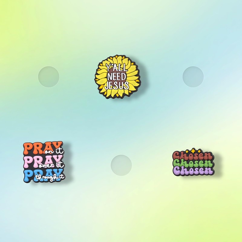 40Pcs Jesus Shoe Decoration Charms for Croc Clog, Religious Cross