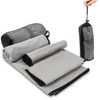 3 Pzas Toalla de Microfibra, Toalla Deportiva Súper Absorbente de Secado Rápido, Grande Toalla Suave, Ligera y Porátil, Toalla para Natación, Baño, Viajes, Gimnasio, Deporte, Playa con Blosa (Gris)