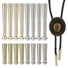 SUPERFINDINGS 16Pcs 4 Styles Bolo Tie Tips Bolo Tie Findings Replacement End Caps Alloy Cord End for Bolo Tie Buckle Accessories Long Cord Ends Caps for DIY Findings,Inner Diameter: 5-5.5mm