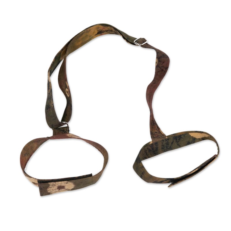 NOVICA Cotton yoga mat carrier, 'Java's Calm'