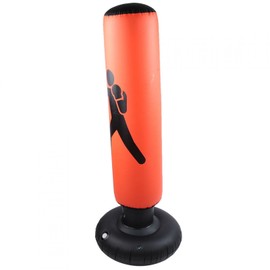 Inflatable Punching Bag, Free Standing Ninja Boxing Bag, PVC 160cm Fitness Hit Inflatable Sandbag, Kids Inflatable Column Tumbler Punching Bag(Orange)