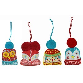 Vivid Wrap Wrapping Accessories Christmas Gift Toppers, 4-Count, Frosty Friends