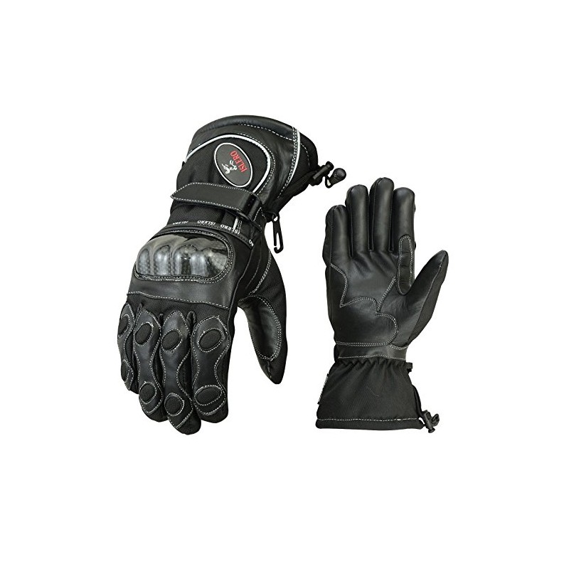 Islero Professional Leather Motorbike Motorcycle Gloves Windproof Waterproof Carbon Fiber