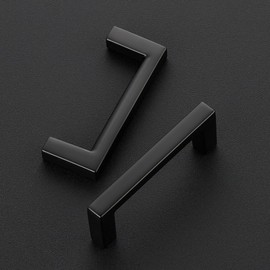 Ravinte 15 Pack Matte Black Cabinet Pulls Slim Kitchen Cabinet Handles 2-1/2 inch Hole Centers Drawer Pulls Kitchen Drawer Handles Cabinet Hardware Square Kitchen Cabinets Cupboard Pulls