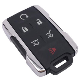 Fits for Chevy Tahoe Suburban/GMC Yukon Key Fob Case Shell Keyless Entry Remote Control Smart Car Key Cover M3N-32337100 (Silver, 6 Button)