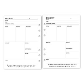 A5 Bible Study Planner Insert Refill, 5.83″ x 8.27″, Fits 6-Rings Binders - Filofax, LV GM, Moterm, Choice of Quantity